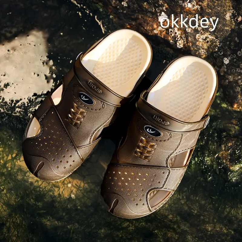 

Beach Sandals for Men Round Toe Lightweight Platform Water Proof Comfortable Breathable Fashion Non-slip Casual Shoe Summer Main
