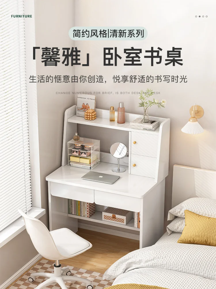 Description Picture 2 of itemAOLIVIYA Computer Desktop Table Bedroom Dresser Desk Home Student Study Table Rectangular Writing Table with Bookshelf
