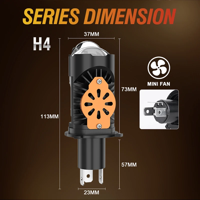 새로운 미니 1/2Pc 프로젝터 H4/9003/HB2 렌즈 LED 자동차 헤드라이트 전구 9000000LM 2000W 캔버스 터보 자동 전구 H4 하이/로우 빔 안개등