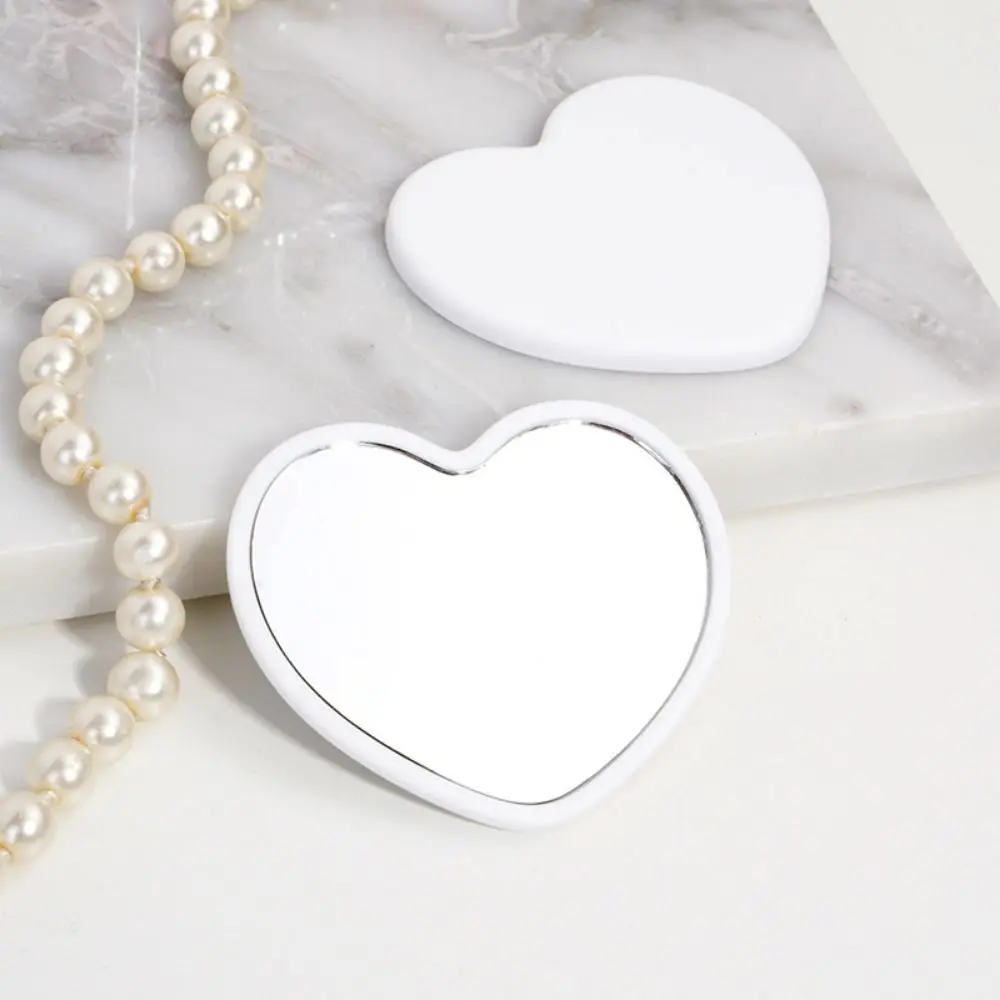 Simple Single-sided Heart-shaped Handheld High-definition Beauty Make-up Cosmetic Mirror,makeup mirror