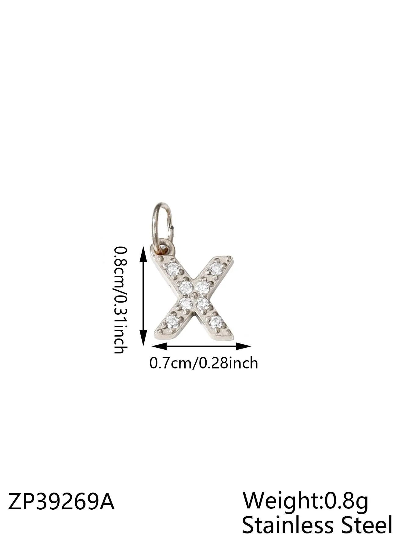 Letter Pendant Necklace Bracelet CARLIDANA Trendy Letter Pendant Necklace Bracelet Stainless Steel Alphabet 26 Initial Charms Silver Color DIY Zircon Jewelry