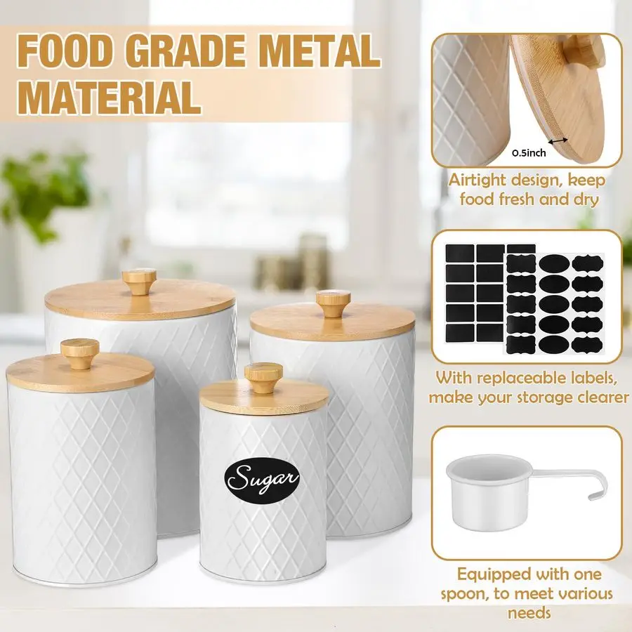 Bamboo Lid Canister Set 3