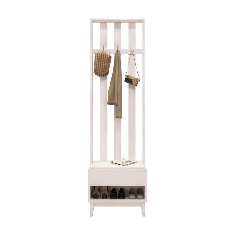 

Cream wind solid wood coat rack enters doorway clothes rack falls to ground and the doorway can sit in shoe cabinet.