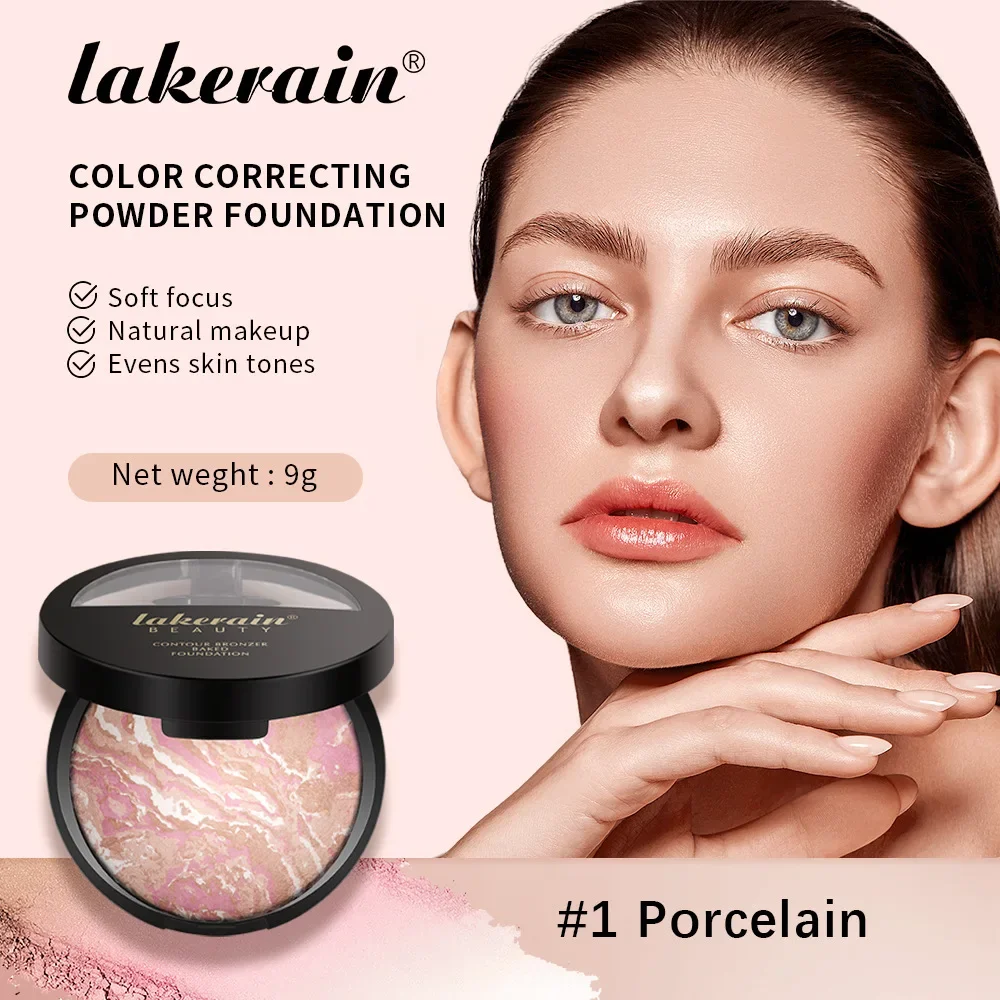 Lakerain 3-In-1 Baking Foundation Highlighter Powder Setting Powder Contour Blush Makeups Cosmetics powder blusher blush powder facial blusher