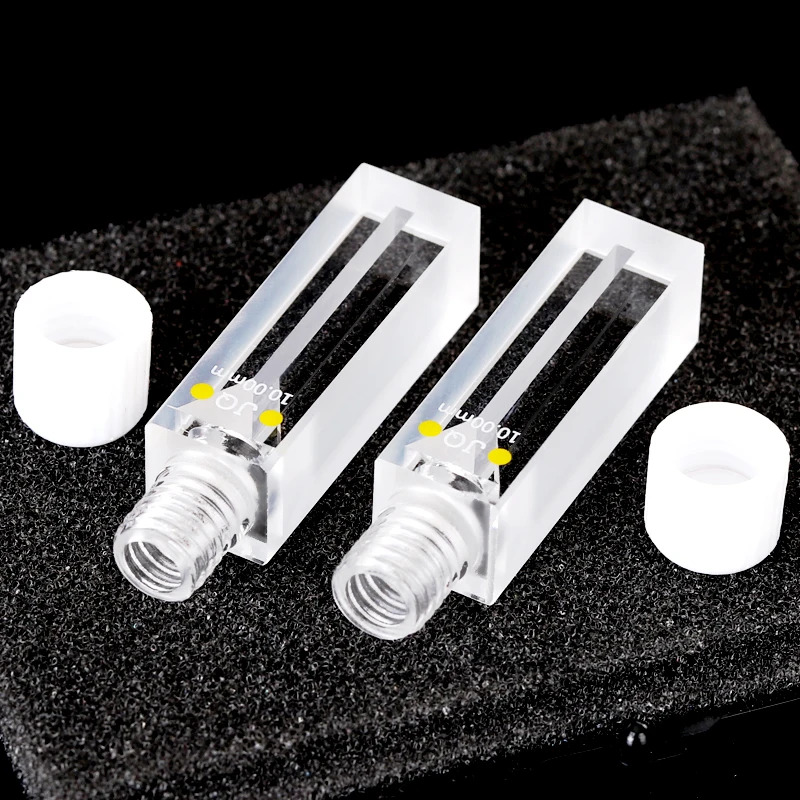 나사 캡이 있는 석영 큐벳 셀 (10mm), 양방향 조명, 700ul, 슬릿 2mm