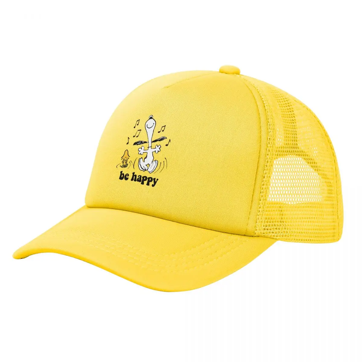 

Snoopydog And Woodstock's Be Happy Dance Mesh Baseball Cap Adult Sun Hat Cartoon Snapback Caps Trucker Cap Summer Trucker Hat