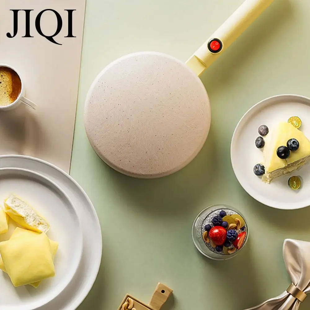 JIQI Electric Crepe Maker Spring Roll Cake Baking Machine Pizza Baking Pan Pancake Cooking Tool Non-stick Coating Griddle Cooker 6