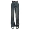 Advanced Cement Grey High Waisted Wide Leg Jeans for Women's New Retro Loose Straight Leg Floor Pants 5