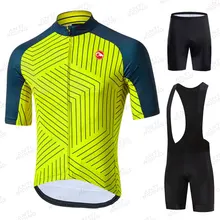 2021 Fashion Cycling Clothing Short sleeve set Quick Dry Men Bicycle clothing summer Cycling Jersey sets MTB bike shorts suit