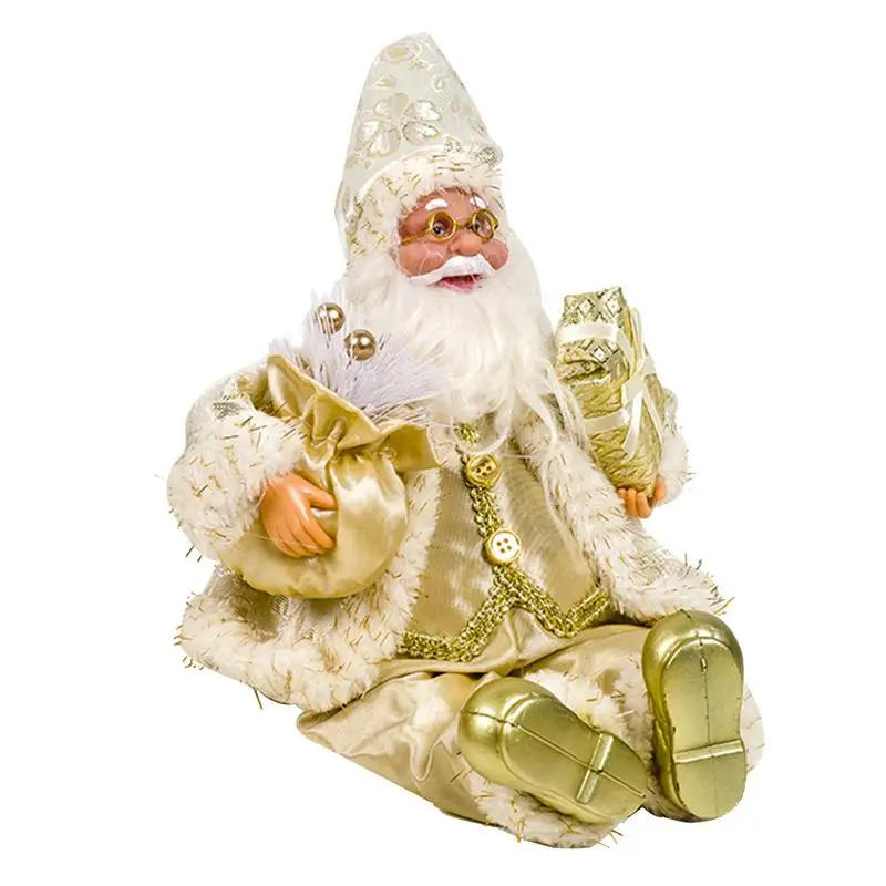 

Merry Christmas Santa Claus Sitting Doll Fabric Christmas Doll Christmas Decoration Children Doll Kids Gift For House Ornament
