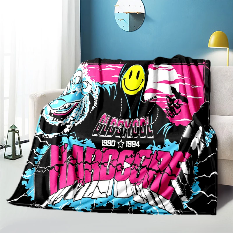 

American Cartoon Illustration HD Printed Flannel Blanket，Sofa Soft Thin Anti-Pilling Blanket，camping Picnic Blanket for Children