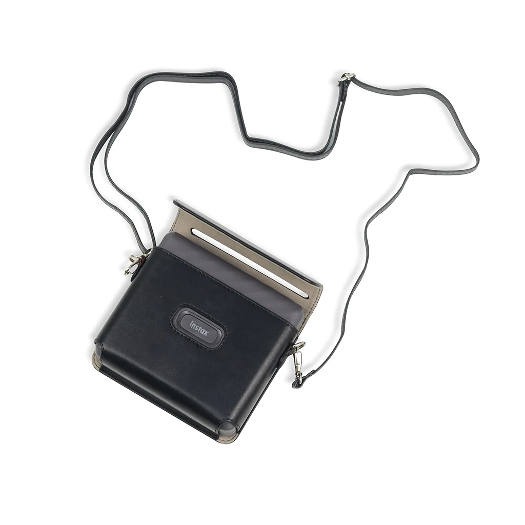 Crystal Case for Fujifilm Instax Link Wide Instant Film Camera Case PU Leather Case with Shoulder Strap Vintage Camera Bag