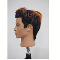 Tête de Mannequin 100% cheveux humains pour hommes, 8 pouces, pour coiffeur, pratique du beauté, formation au coiffeur, tête de Mannequin avec support à pince (bl naturel) 6