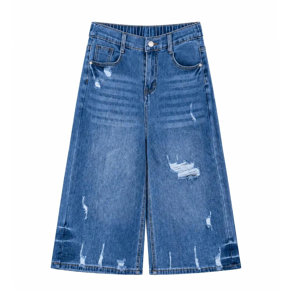 Jean déchiré taille haute extensible en denim pour femme, style slim, longueur mollet, pour femmes rondes, collection été 2026 - 2626