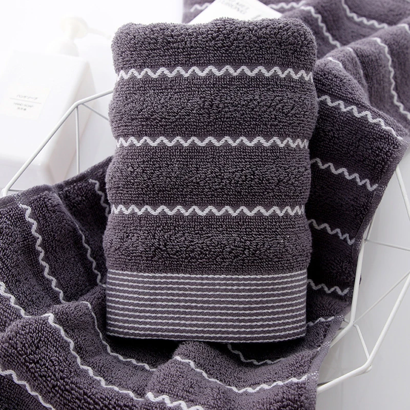 70x140cm pure Cotton Absorbent Large Size bath towelStriped Solid Color Soft  Comfortable adult Bathroom Towel Towel Hotel Towel 3