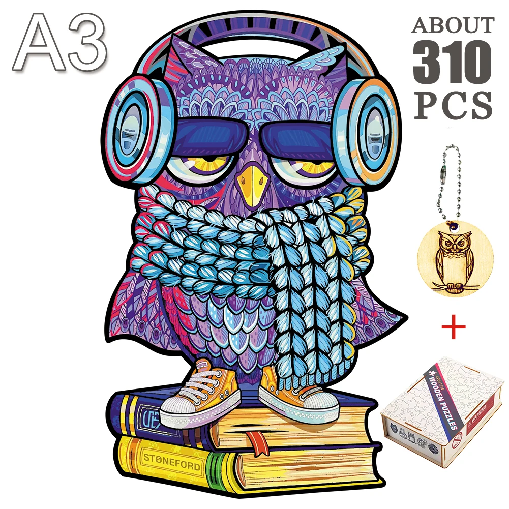 

Unique Wooden Jigsaw Puzzles Owl Wooden Animals Puzzle For Kid Adult Educational Toys Wooden Puzzle Games DIY Crafts Gifts