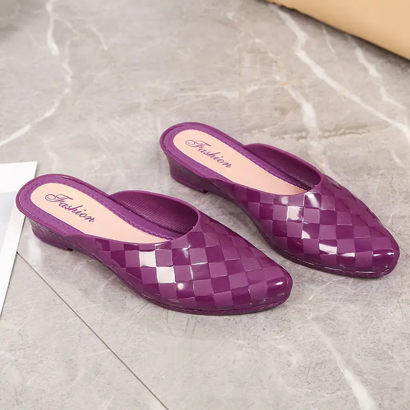 Non-slip Fashion Sandals Slippers Female Summer Lazy People Semi-slippers Comfortable Soft Bottom To Increase Dirt Resistance