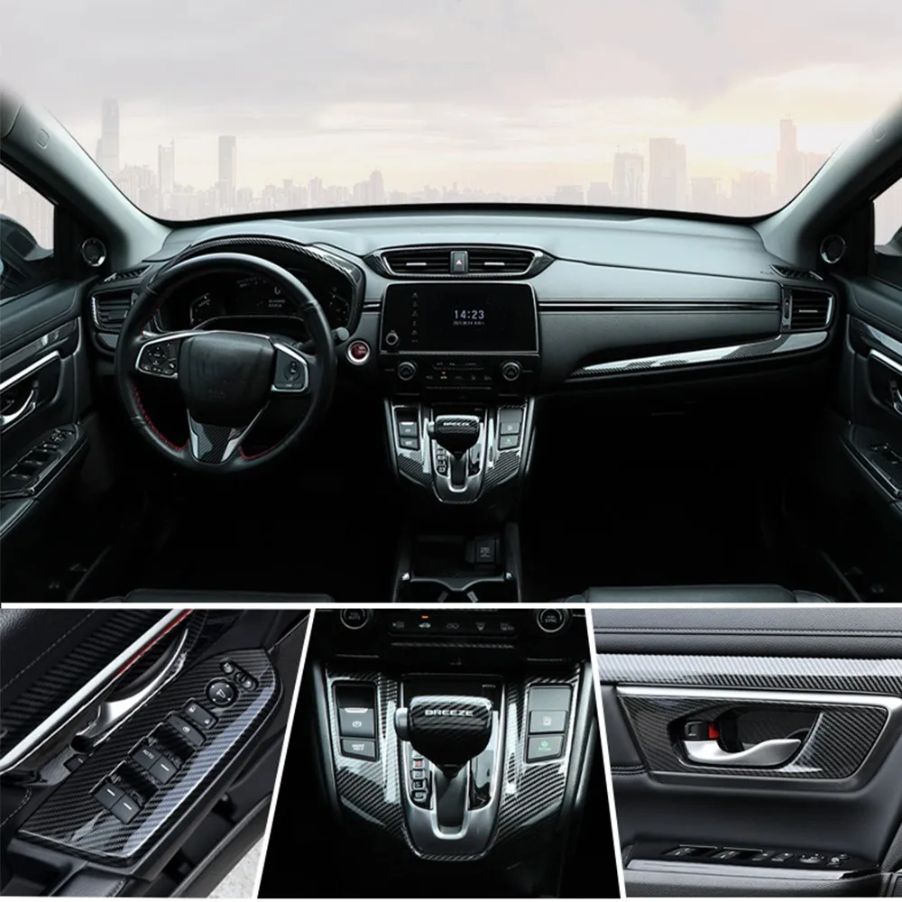 

Для Honda CRV 2017-2022 ABS панель переключения передач из углеродного волокна обшивка крышка подлокотника Противоударная подкладка