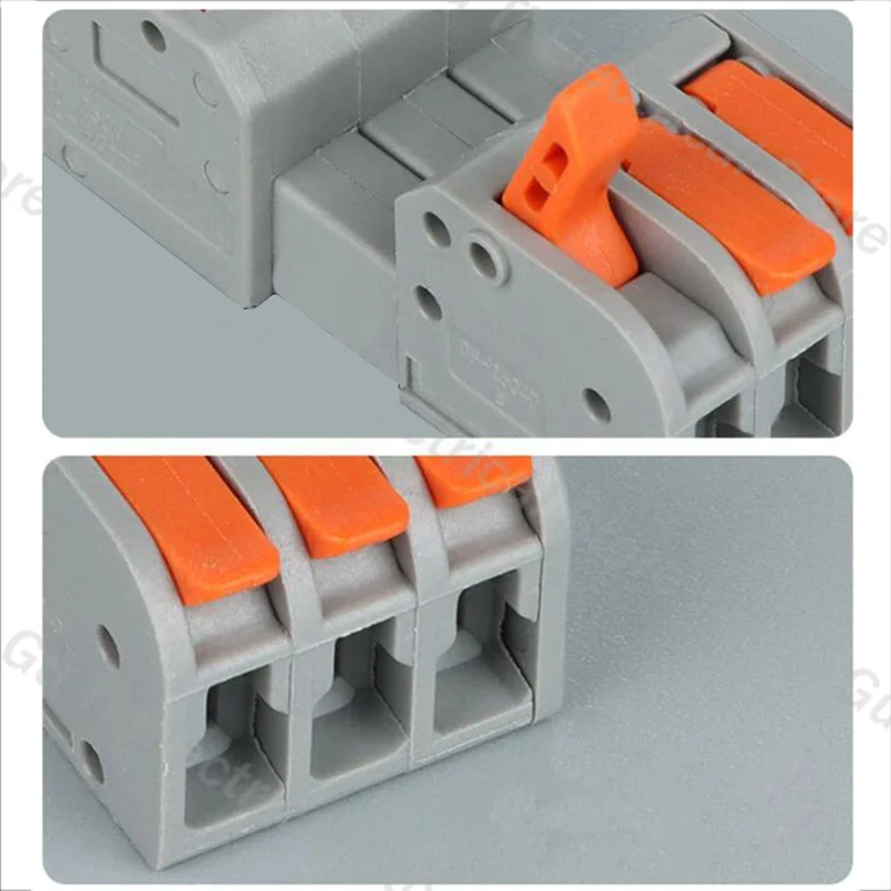 Male female docking Mini Quick Wire Connector Universal Compact Electrical Wiring Connectors Push-in Conductor Terminal Block image 5