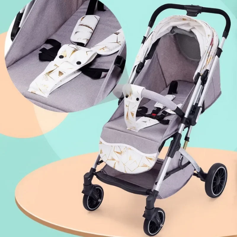 Two-way Lightweight High-view Baby Stroller Can Sit or Lie Down Portable Travel Baby Stroller Four-wheel