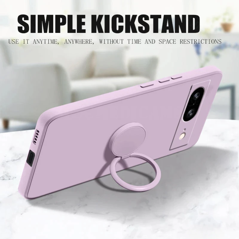 Liquid Silicone Magnetic Ring Stand Holder Case with TPU Protection Cover