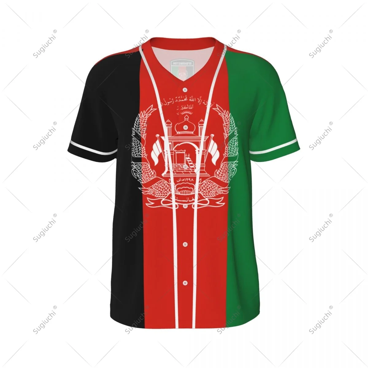 3D Printed Afghanistan Flag Men Baseball Jerseys Mesh Sports T-shirt Tees Name Nunber