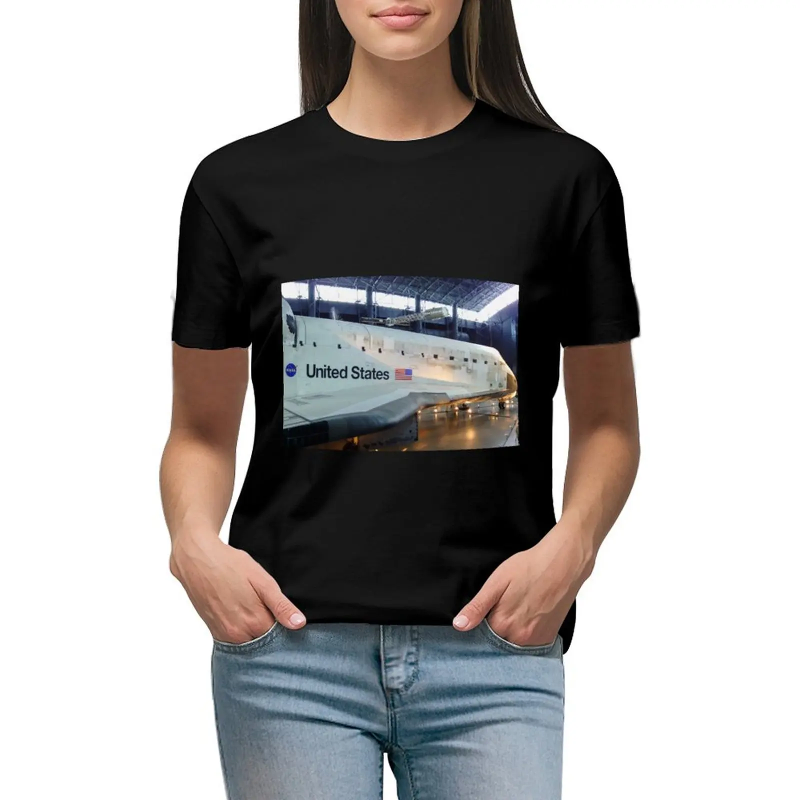Space Shuttle Challenger Photo Smithsonian Space Amex Museum T-Shirt Top Hippie Abbigliamento Estivo Abbigliamento Donna