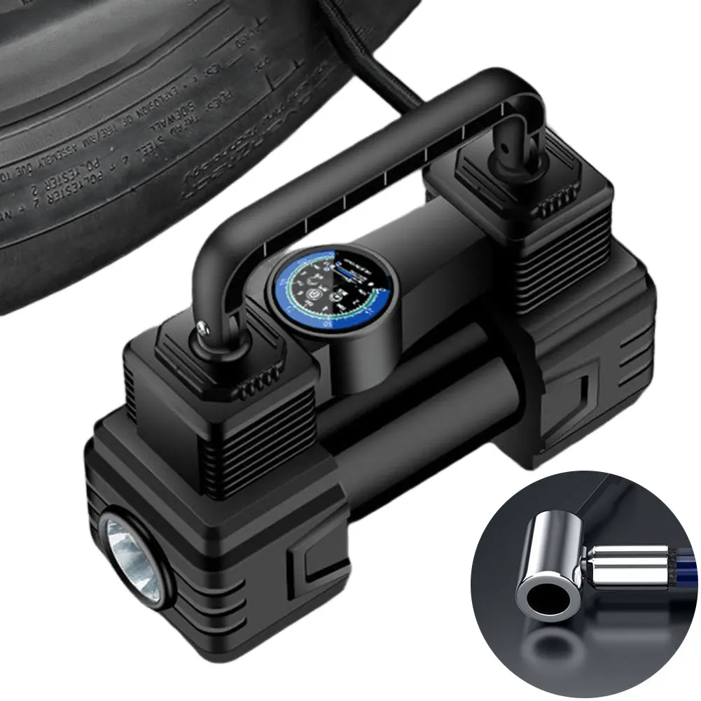 Car Tire Pump Auto Air Compressor Digital Display 12V Electric Car Tire Inflator with LED Light Vacuum Pump for All Vehicle