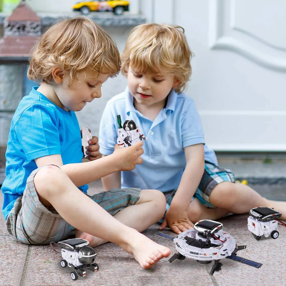 6 in 1 Science Experiment Solar Robot Toy DIY Building Powered Learning Tool Kit for Kids