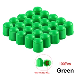 Durable Plastic Tire Valve Stem Dust Covers - Universal Fit for Various Vehicles (10/25/50/100 Pack) (Green - 100Pcs)