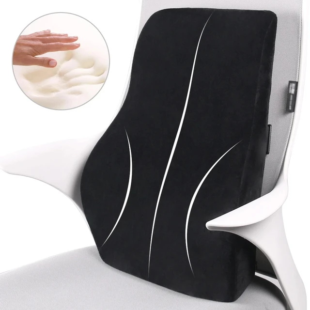 Lumbar Support Pillow for Office Chair Back Support Pillow for Car,  Computer, Gaming Chair, Recliner Memory Foam Back Cushion for Back Pain  Relief