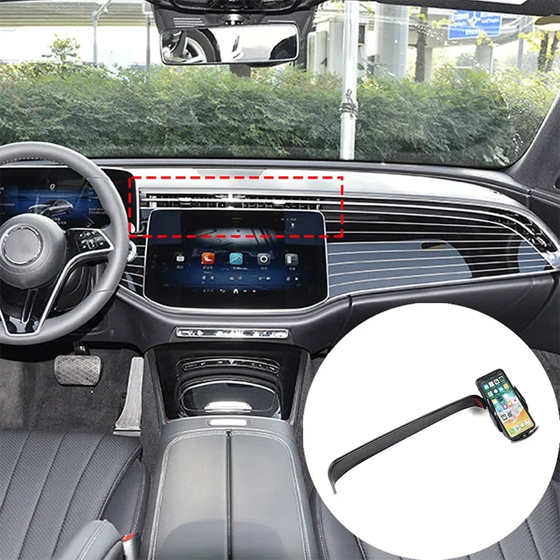 

cheya ABS Car Navigation Screen Phone Holder Bracket Base Wireless Charger For Mercedes Benz E Class 2024+ Interior Accessories