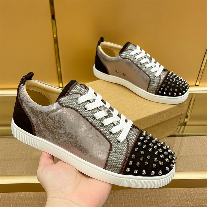 Red bottoms shoes for men Fashion Summer Mens shoes casual Male sneakers  Flat Dress trainers Luxury designer shoes knight spiked - AliExpress