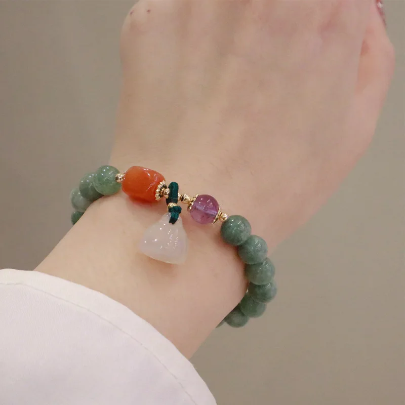 ruru⭐︎天然石 Ruifan Natural Chalcedony Lotus Charm Natural Jade Stone