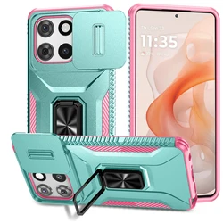 Moto G Stylus 5G Durable Phone Case with Kickstand and Camera Lens Protector for Pc + tpu (CELADON Pink)