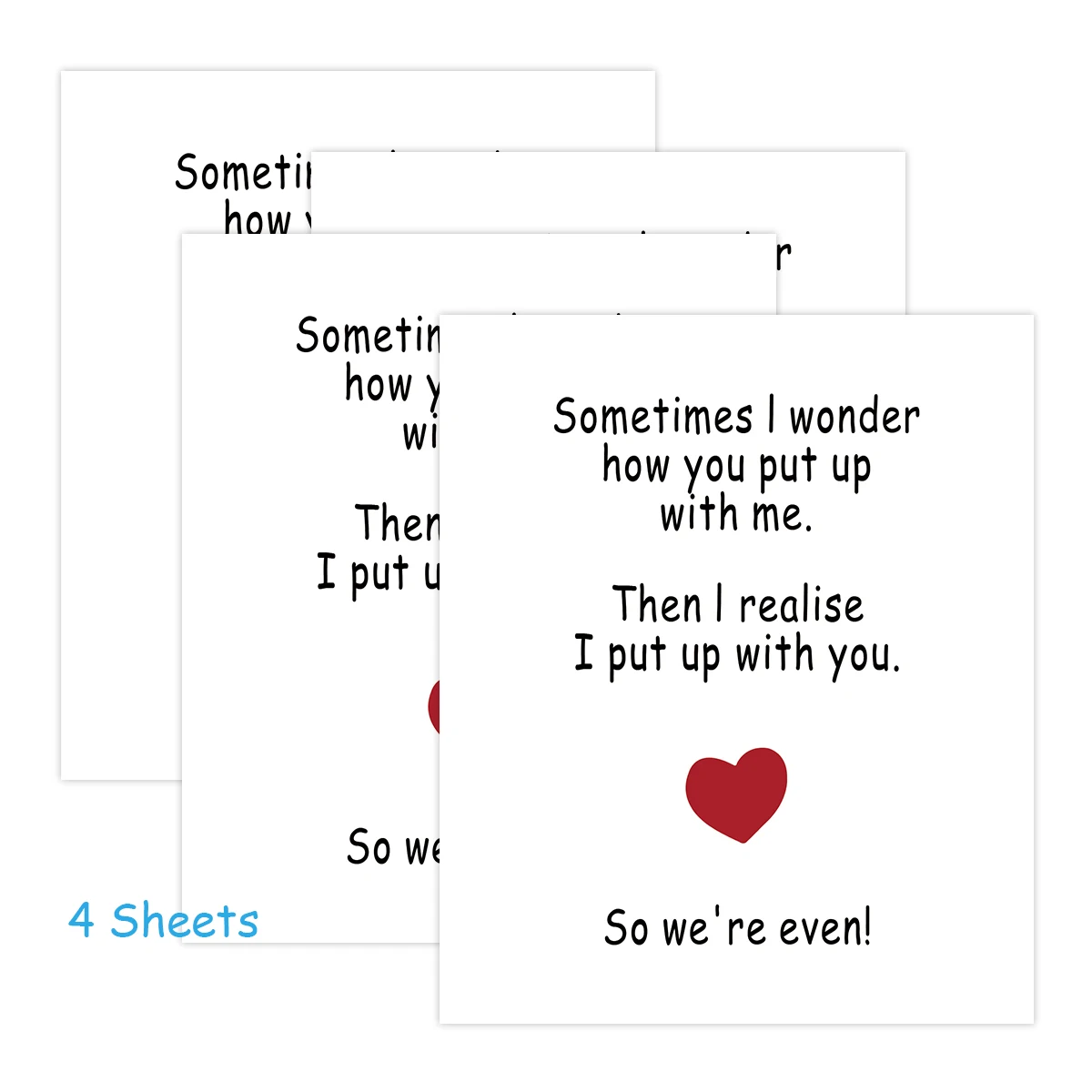 4-Pack Humorous Wine Bottle Stickers – “We Put Up With Each Other” Novelty Self-Adhesiv... - SKU HWBS1750 - UGI Pack...