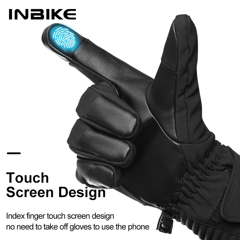 INBIKE Winter Gloves Touchscreen 3M Thinsulate Cycling Gloves for Men Women Waterproof Cold Weather Sports Fishing 23&deg;F