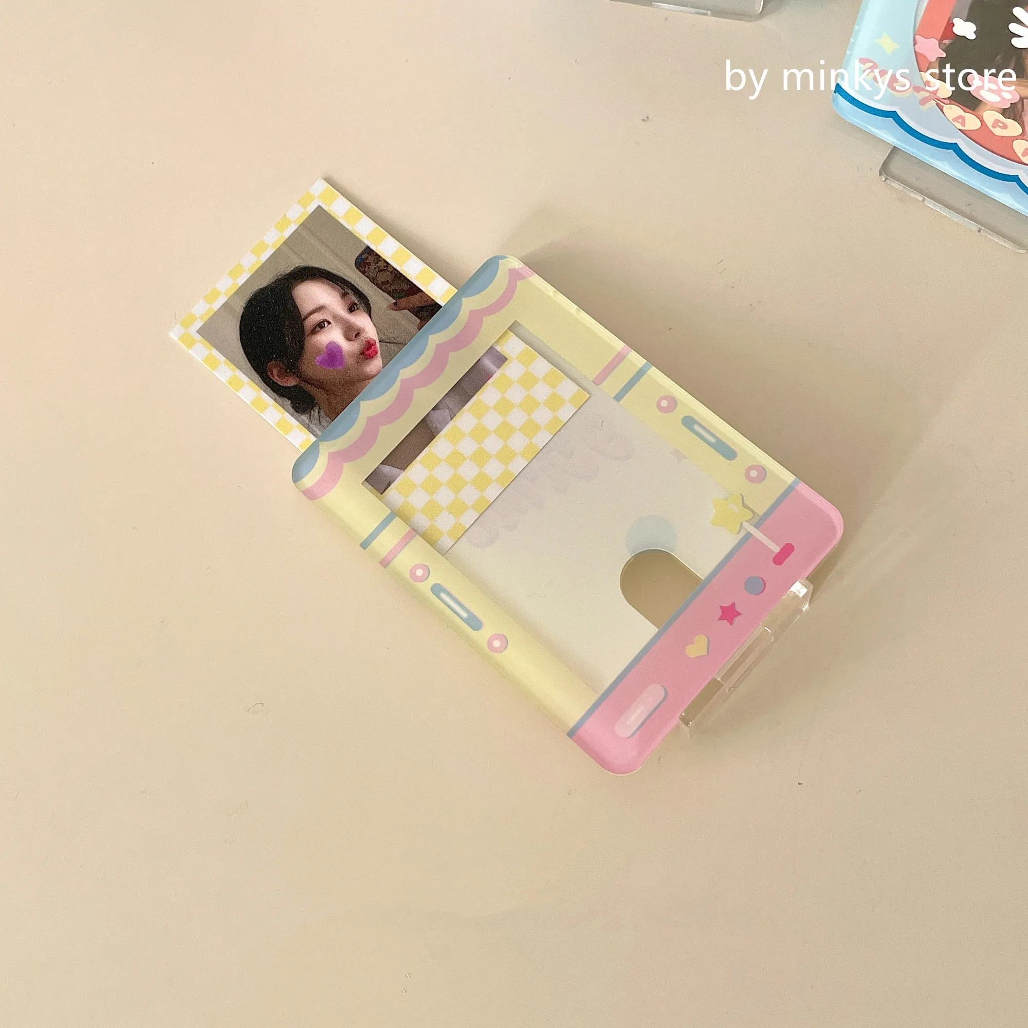 MINKYS Kawaii 3 inch Kpop Photocard Holder Postcards Protective Case Photo Sleeves Decoration Bag Pendant Stationery card holder,photo card holder,card protector,idol card protector,idol card book,desk card holder,card display stand,postcard holder,photo card binder
