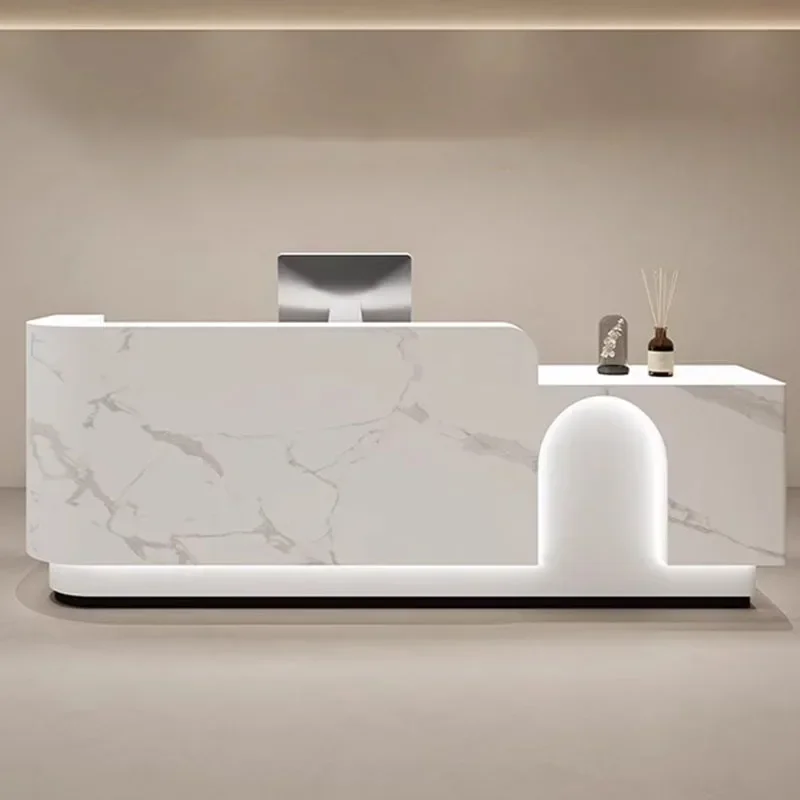 Cash Cabinet Professional Counter Pulpit for Modern Church Irregular Desk Small Black Reception Bureau Hairdresser Salon
