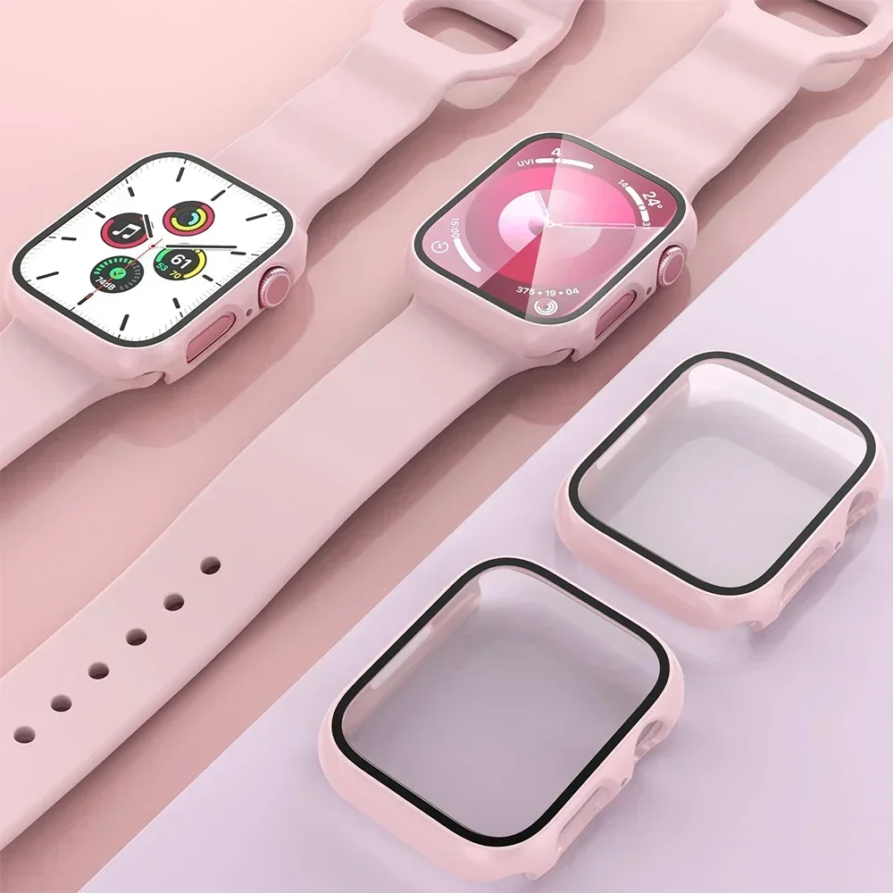 Premium Tempered Glass Screen Protector and Cover for Apple Watch - 2-Piece Set