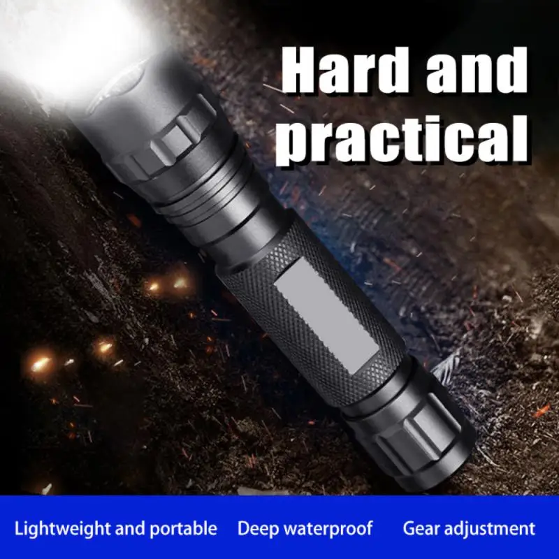 

Flashlight cross-border self-defense rechargeable flashlight night fishing waterproof and fall resistant Camping Equipment