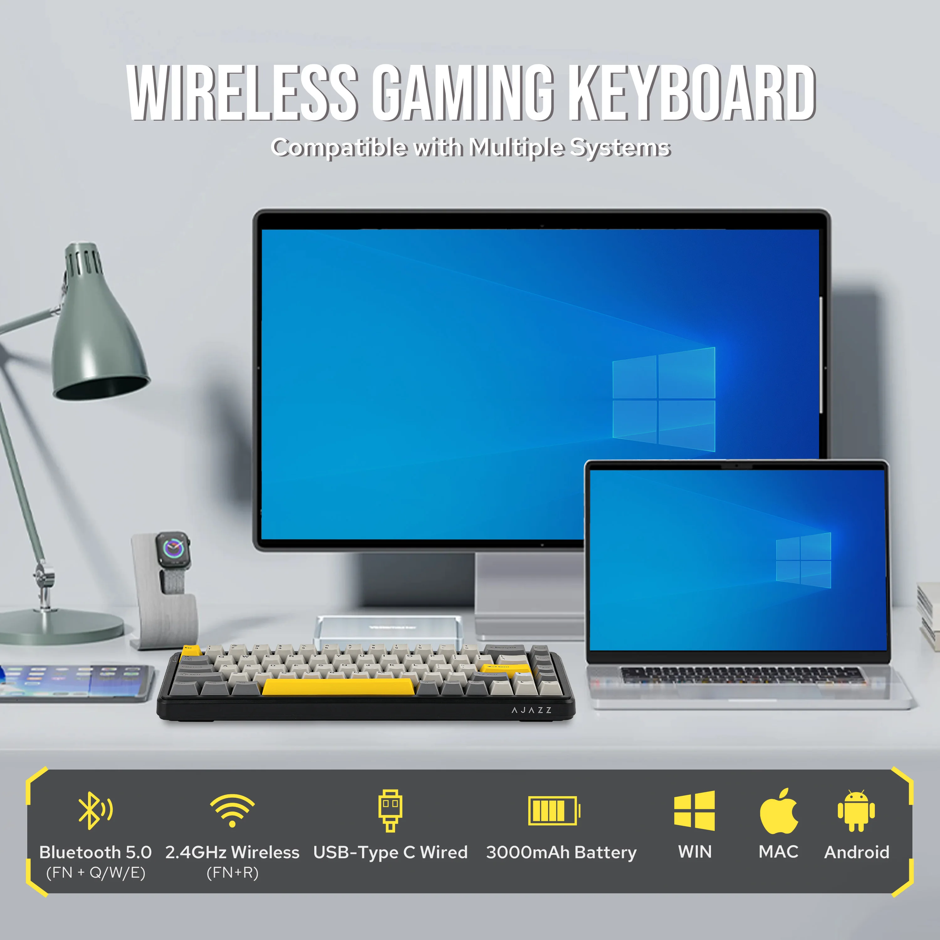 AJAZZ AK680 MAX 68% Top Structure Wired/Bluetooth/2.4GHz Wireless