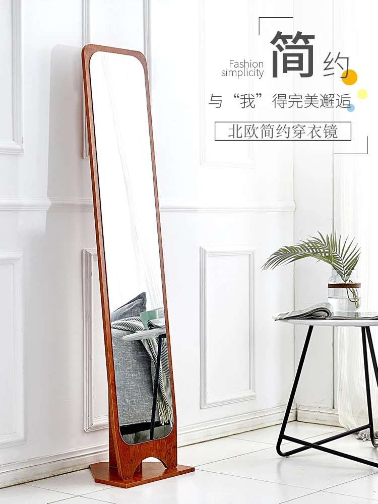 

Dressing Mirror Full-Length Mirror Floor Mirror Household Minimalist Bedroom Full-Length Mirror Nordic Girl Ins Style Living