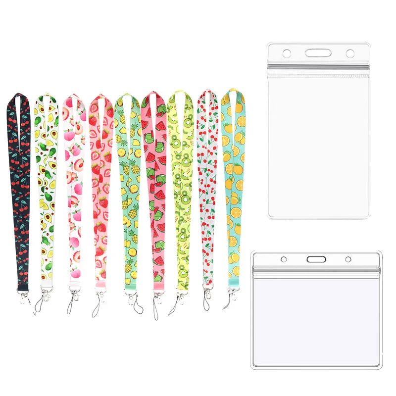

Ployester Fruit Pattern Camera Cellphone Neck Strap Name Badge Holder Staff ID Work Card Lanyard Bus Pass Card Lanyards 2.5*45cm