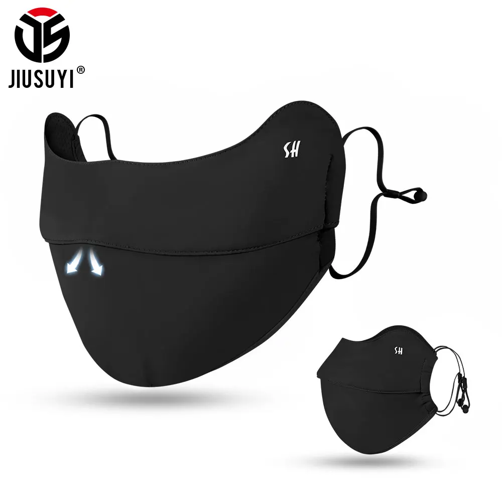 Outdoor Sun Protection Adjustable Masks Women Men Ice Silk Face Mask Breathable Face Cover Cycling Fishing Hunting Running Sport men women multifunctional running zipper closure sun protection with pocket ice sleeve nylon outdoor cycling arm cover guard