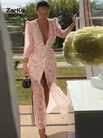 Robe Imprimée Élégante pour Femme, Col en V Profond, Manches Mi-Longues, Taille Cintrée, Plissée, Collection Été 2026, Idéale pour les Fêtes et Vacances 4