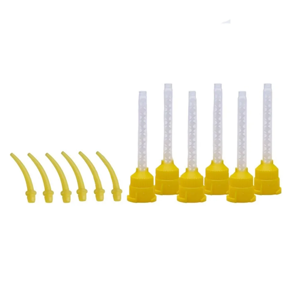 50100PcsDentalSiliconeMixingTipsShortYellowDispenserNozzle
