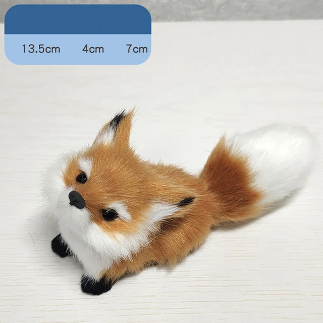1pcs Mini Small Simulation Fox Toy Squatting Fox Model Home