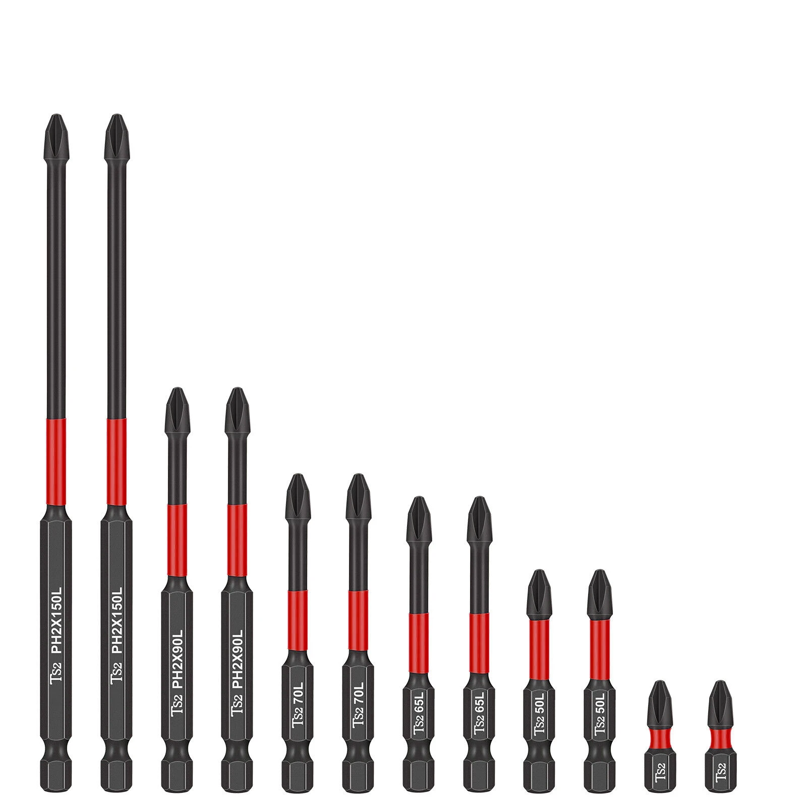 

12Pcs PH2 Impact Driver Bit Magnetic Cross Bit Set Phillips Impact Batch Head Hardness Screwdriver Bit Screw Driver Hand Tools