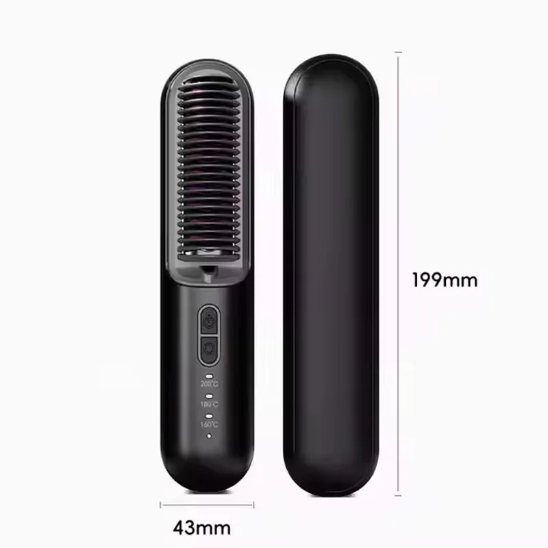 Professional Travel Electric Hairdressing Brushes Mini Wireless Comb Hair Straighteners Smoothing Brush Styling Tool